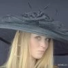 Spectacular Black Sinamay Derby Hat