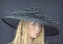 Spectacular Black Sinamay Derby Hat