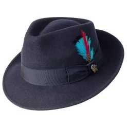 Wool Felt Teardrop Crown Fedora By Bigalli