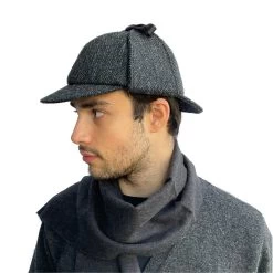 Sherlock Holmes Harris Tweed Deerstalker Hat