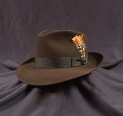 Fur Felt Fedora, "Downs" By Stetson In Cordova Brown