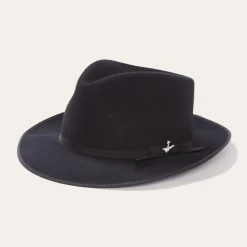 Stetson Stratoliner Fedora, Bound Regular In Black - Berkeley Hat Company