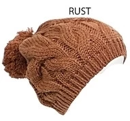 Cable Knit Beanie With Pom Pom
