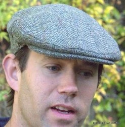 Harris Tweed Herringbone Ivy Cap In Light Brown