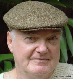 Herringbone Irish Wool Tweed Ivy Cap, Brown (IR46)