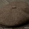 Irish Brown Herringbone Cabbie Cap (IR73)