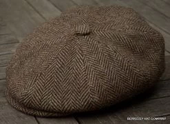 Irish Brown Herringbone Cabbie Cap (IR73)