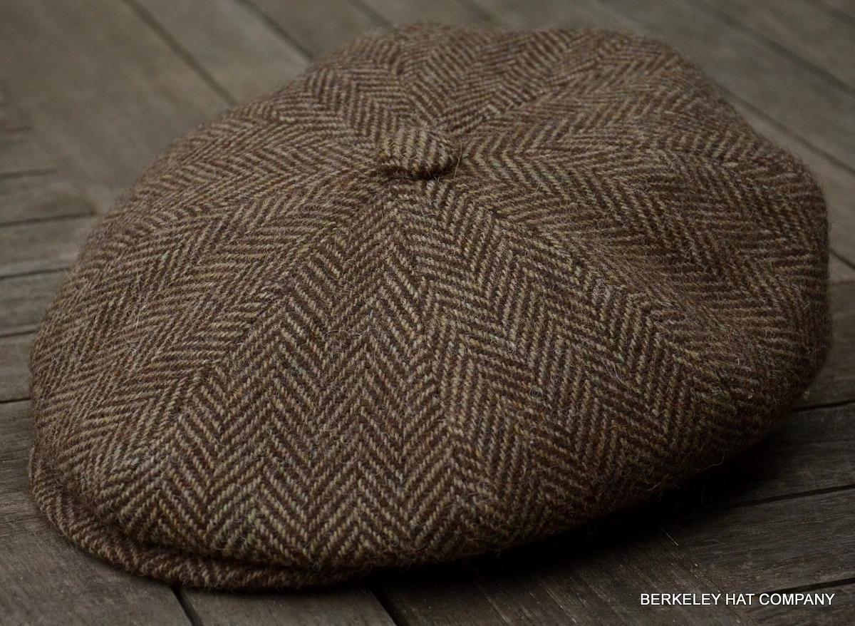 Irish Brown Herringbone Cabbie Cap (IR73)