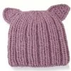 Knit Pussy Cat Hat In Mauve Pink