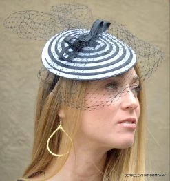 Swirl Dish Fascinator With Black Veil